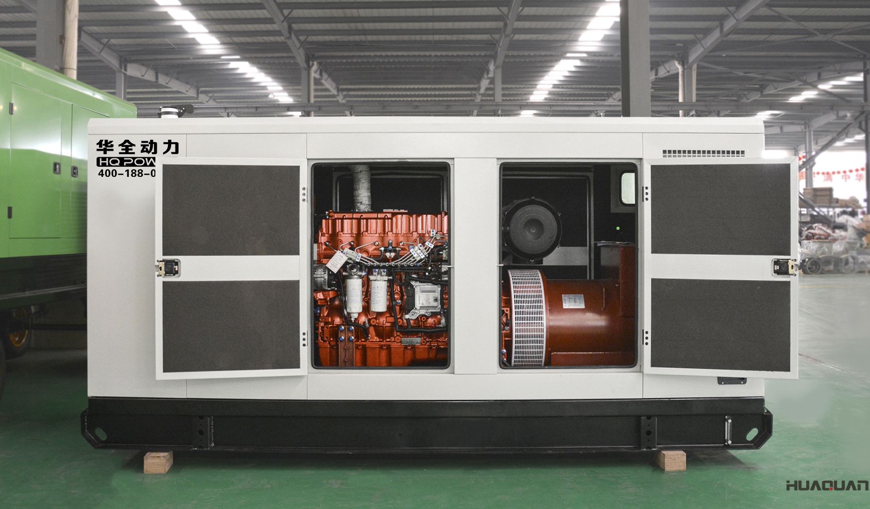 華全動力300kw靜音箱發電機組于2018年4月23日發往濟南