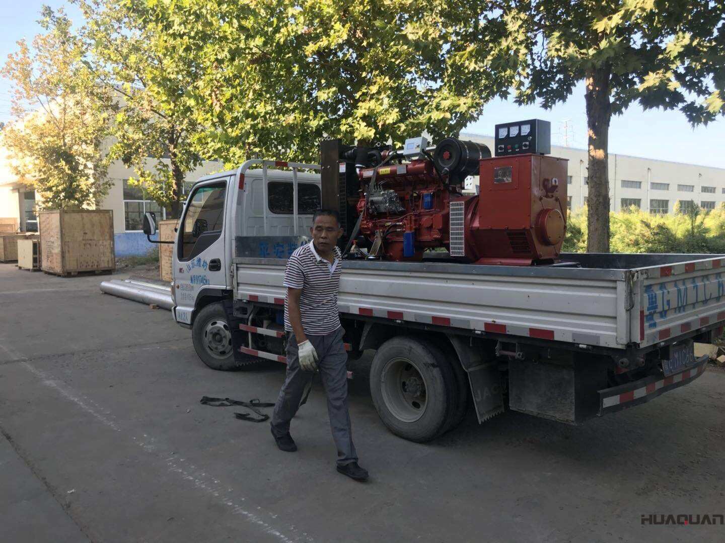 一臺(tái)120kw標(biāo)配型柴油發(fā)電機(jī)組于9月1日發(fā)往山東