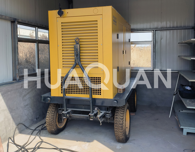 山東青島膠州市飛機場350kW移動式發電機組電站